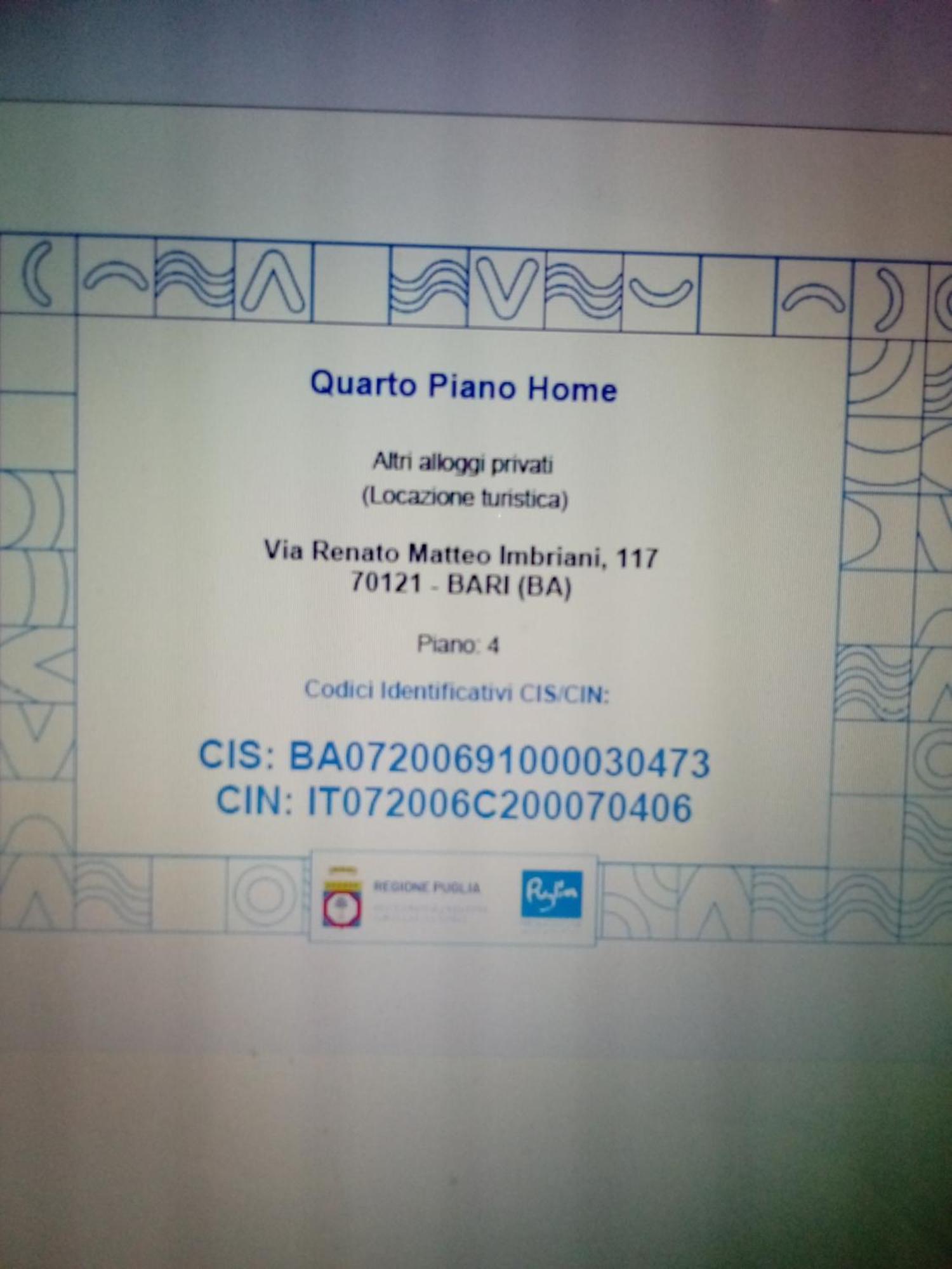Quarto Piano Home Bari Kültér fotó
